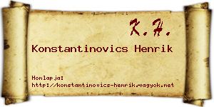 Konstantinovics Henrik névjegykártya